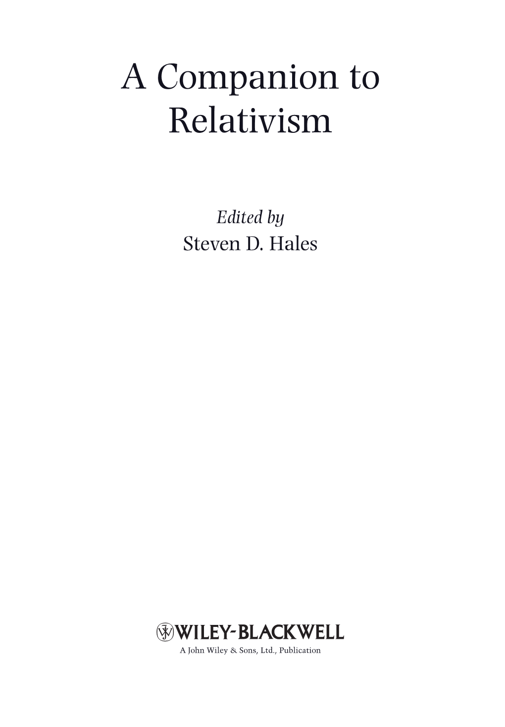 A Companion to Relativism