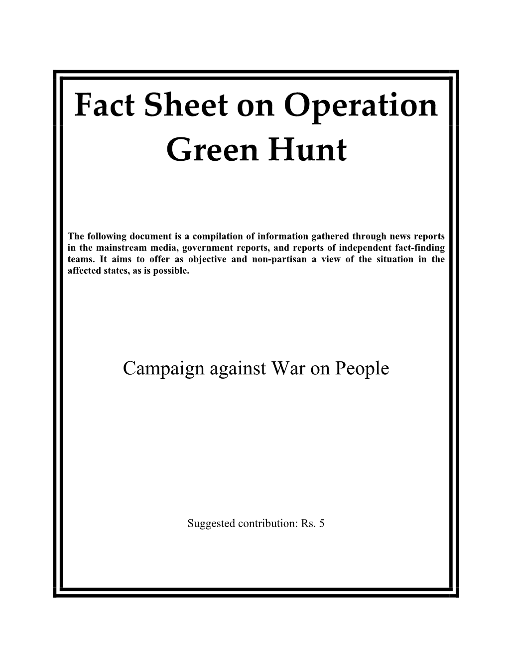 To Obtain the Pdf File of the Fact Sheet