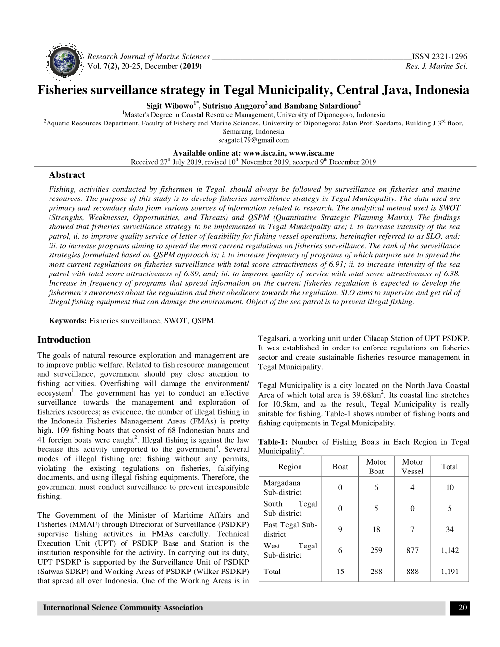Fisheries Surveillance Strategy in Tegal