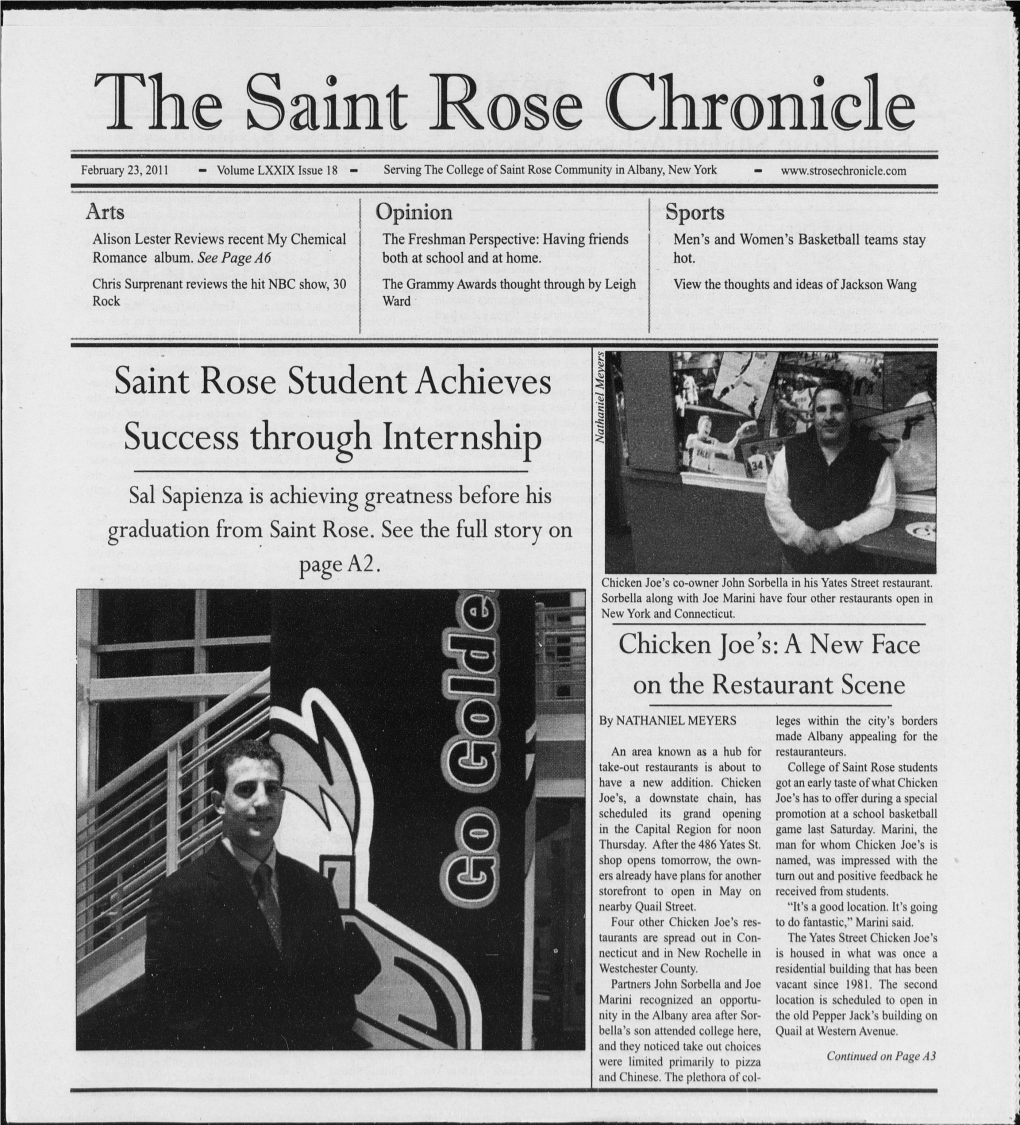 The Saint Rose Chronicle Eew! February 23, 201 Volume 79 Issue 18