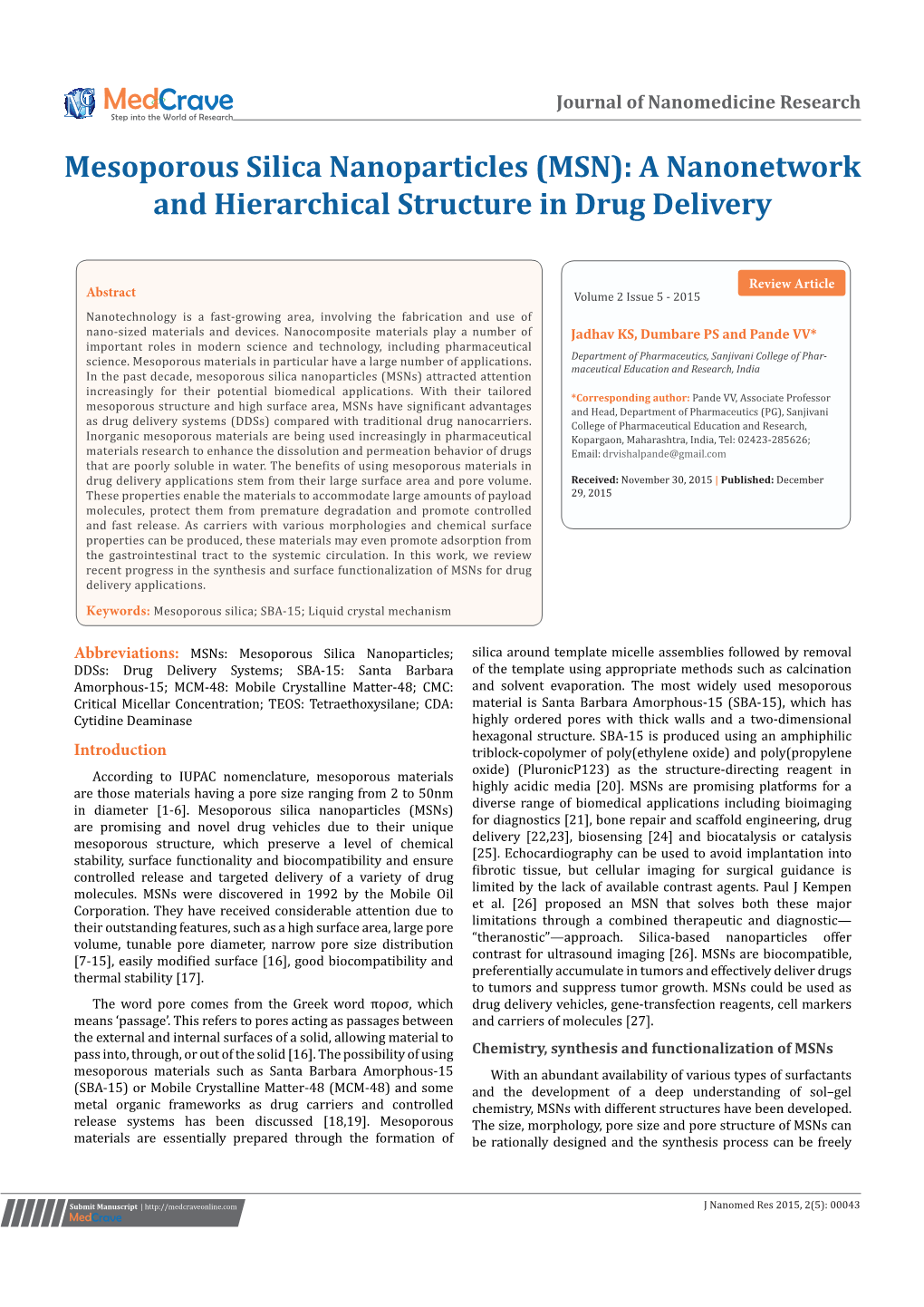 A Nanonetwork and Hierarchical Structure in Drug Delivery