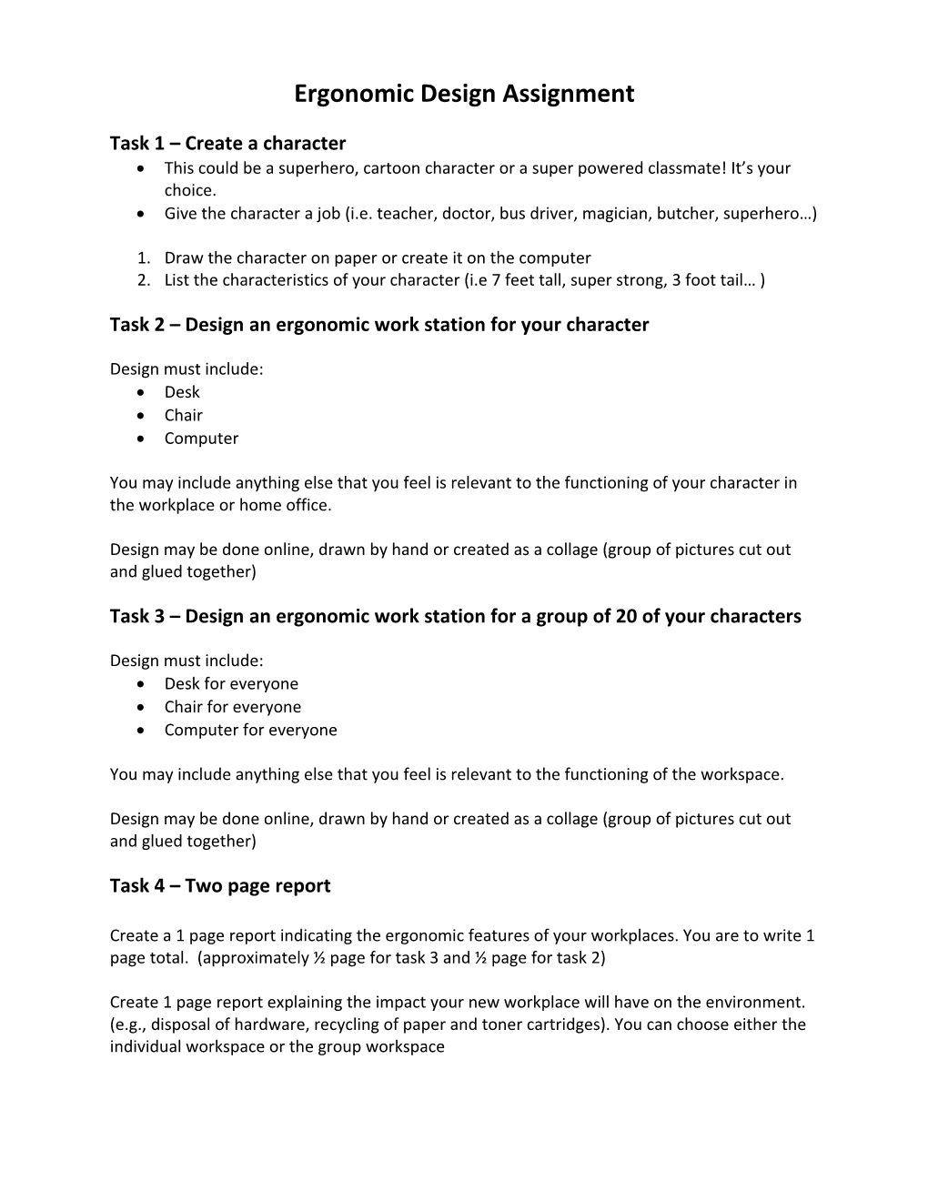 Ergonomic Design Assignment