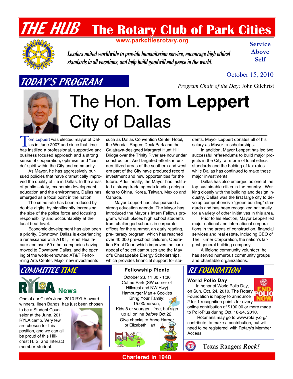 The Hon. Tom Leppert City of Dallas