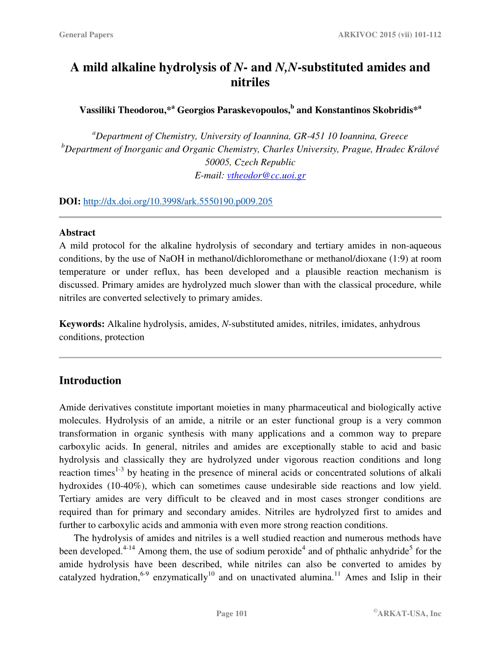 A Mild Alkaline Hydrolysis of N- and N,N-Substituted Amides and Nitriles