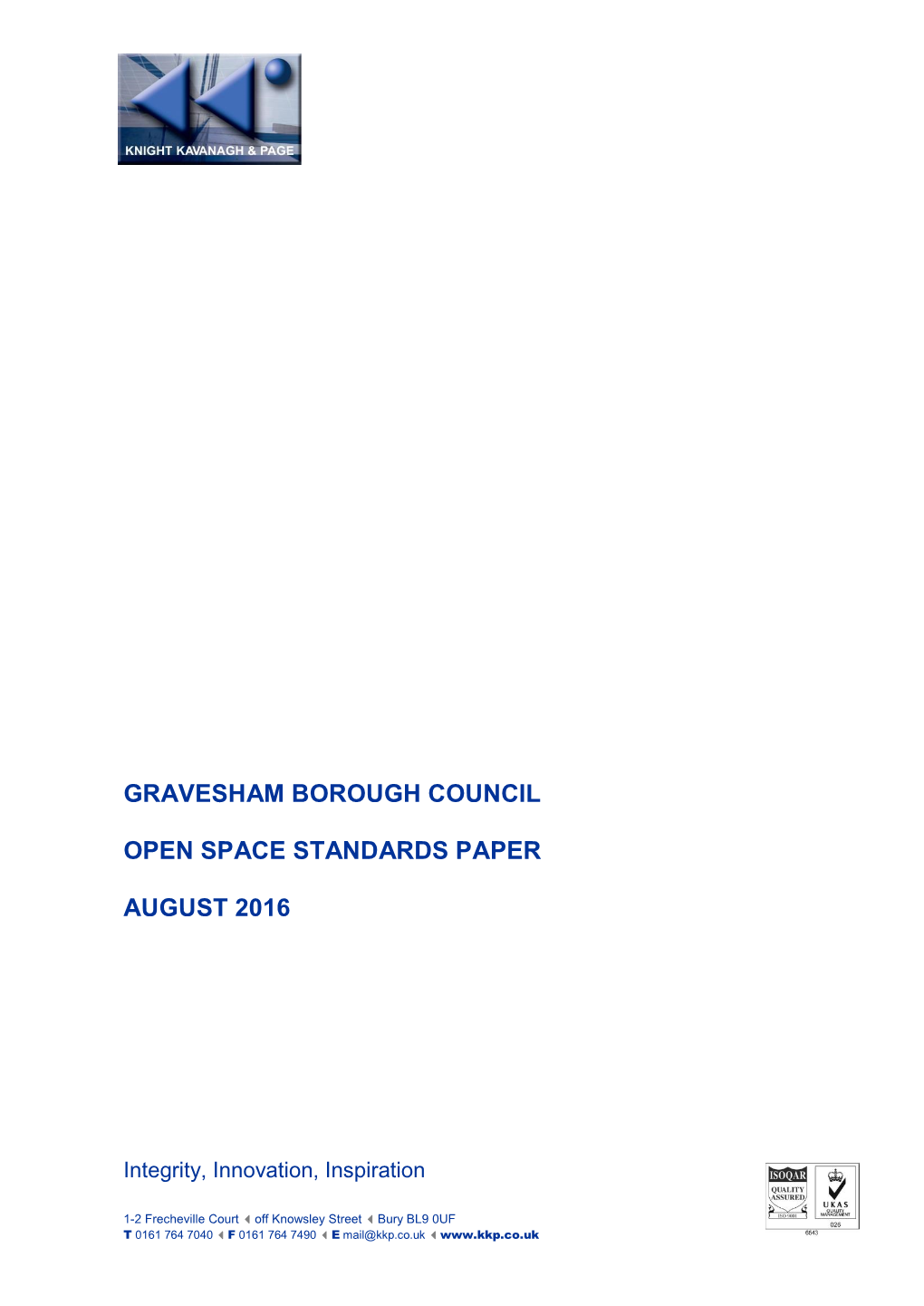 Gravesham Borough Council Open Space Standards Paper