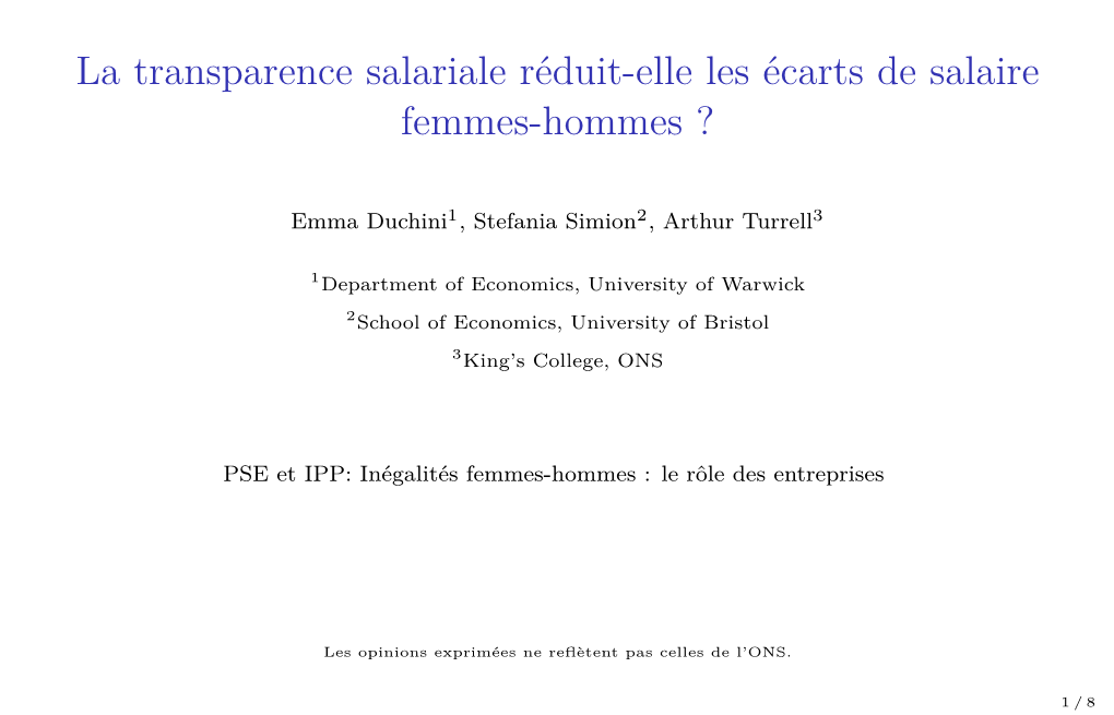 La Transparence Salariale Réduit-Elle Les Écarts De Salaire Femmes-Hommes ?