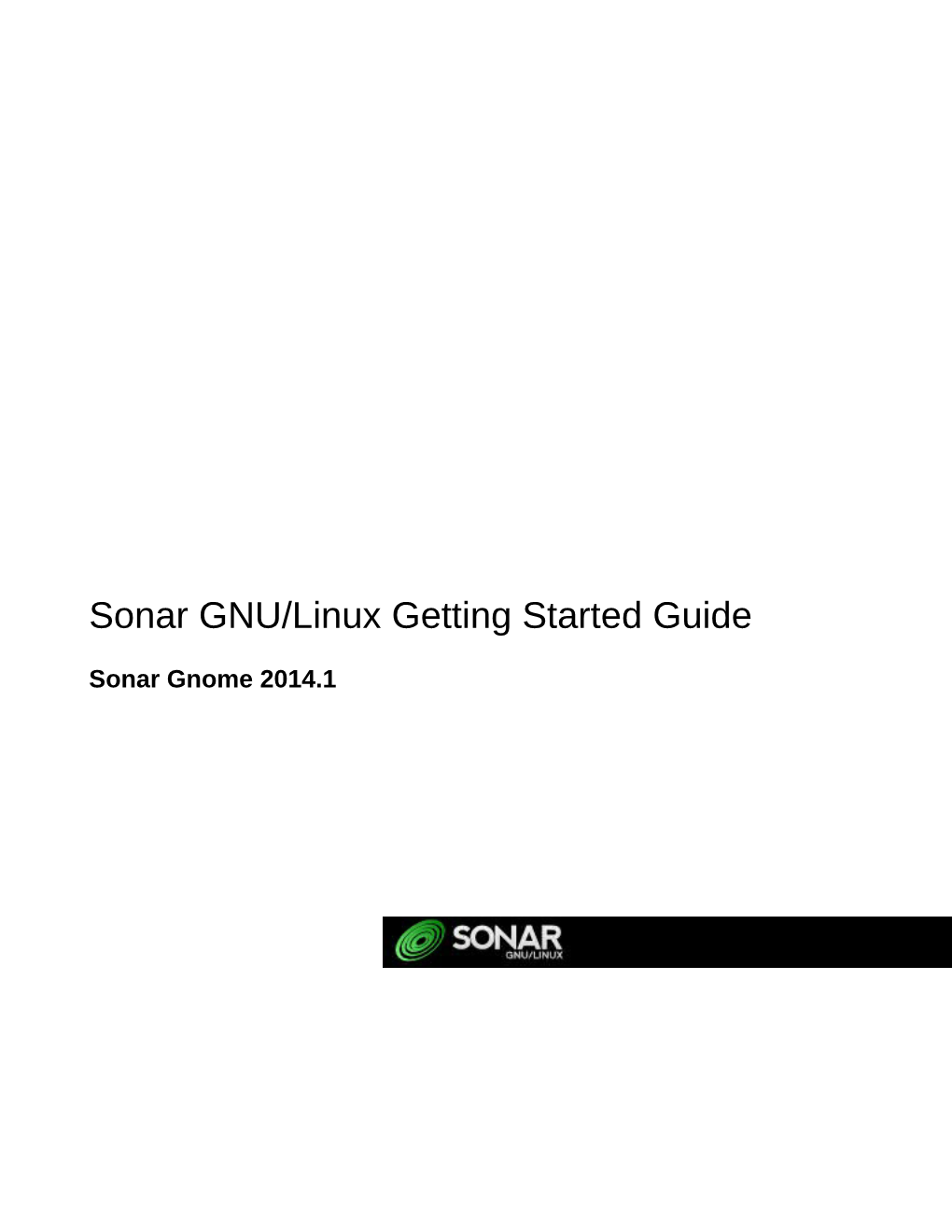 Sonar GNU/Linux Getting Started Guide