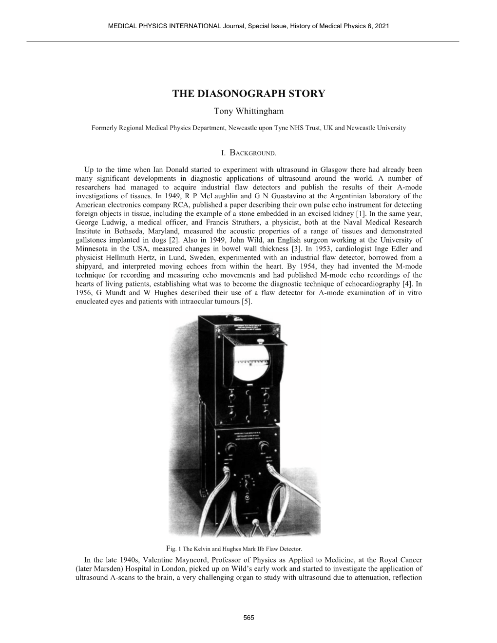 THE DIASONOGRAPH STORY Tony Whittingham