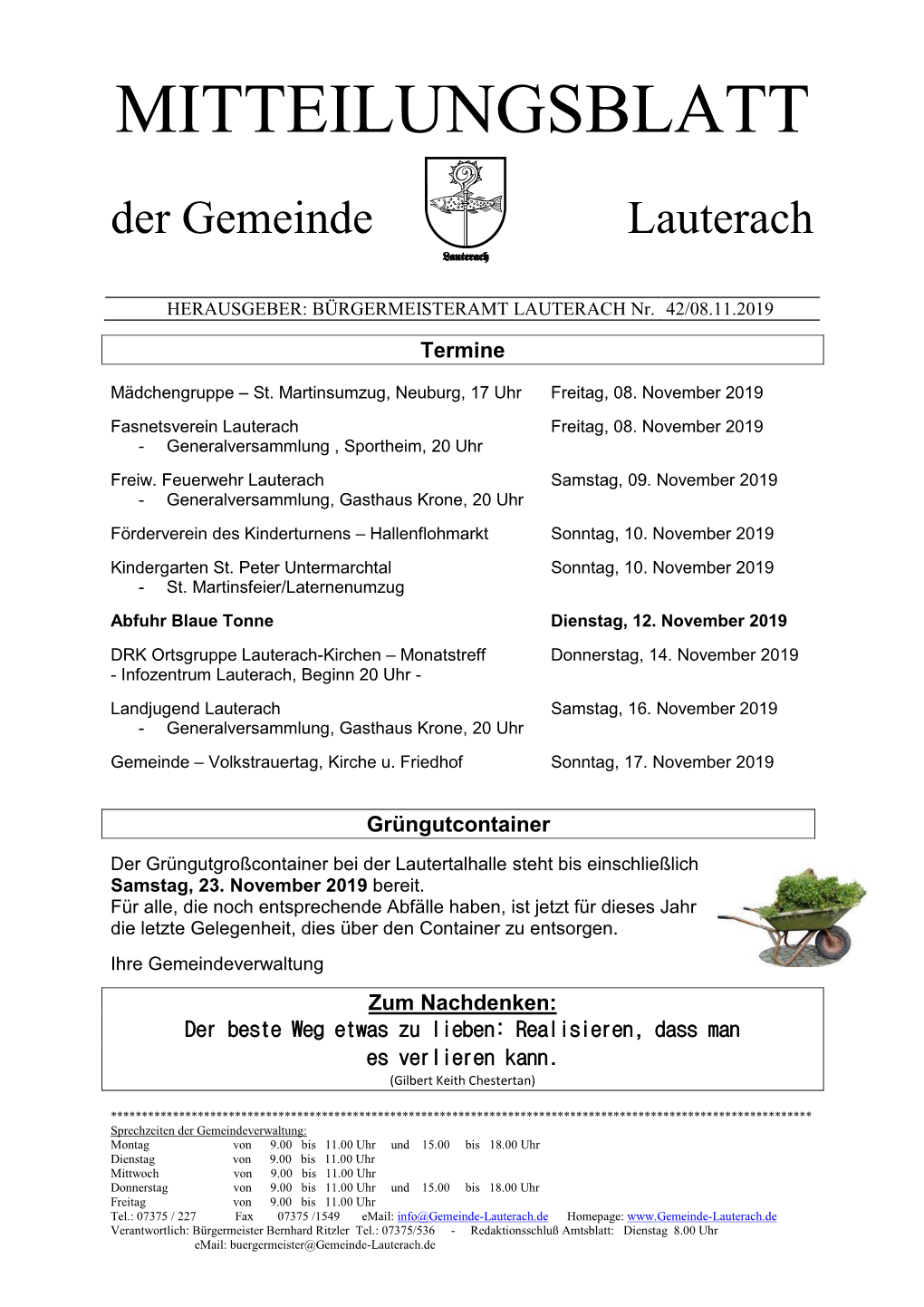 MITTEILUNGSBLATT Der Gemeinde Lauterach