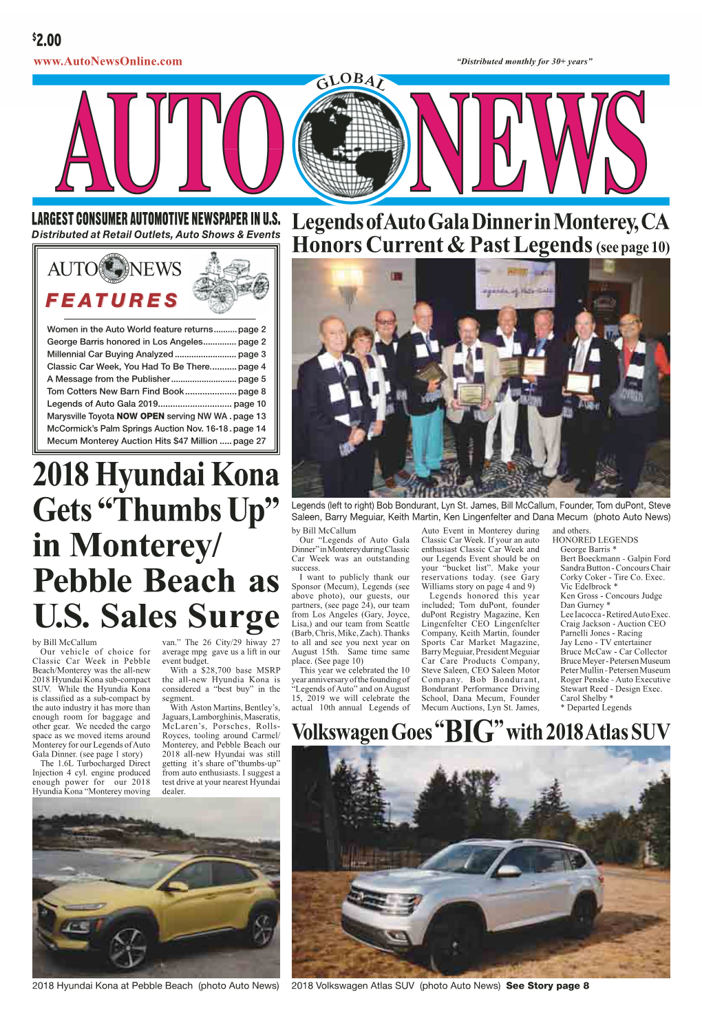 In Monterey, CA Honors Current & Past Legends (See Page 10)