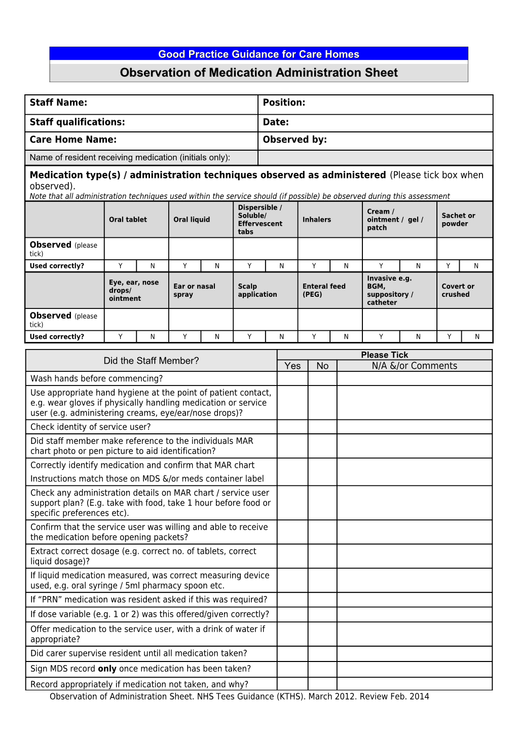 Ordering of Medication for Care Homes