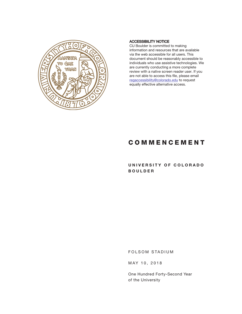 2017–18 Commencement Program