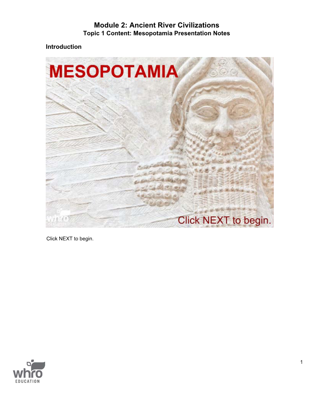 Notes: Mesopotamia