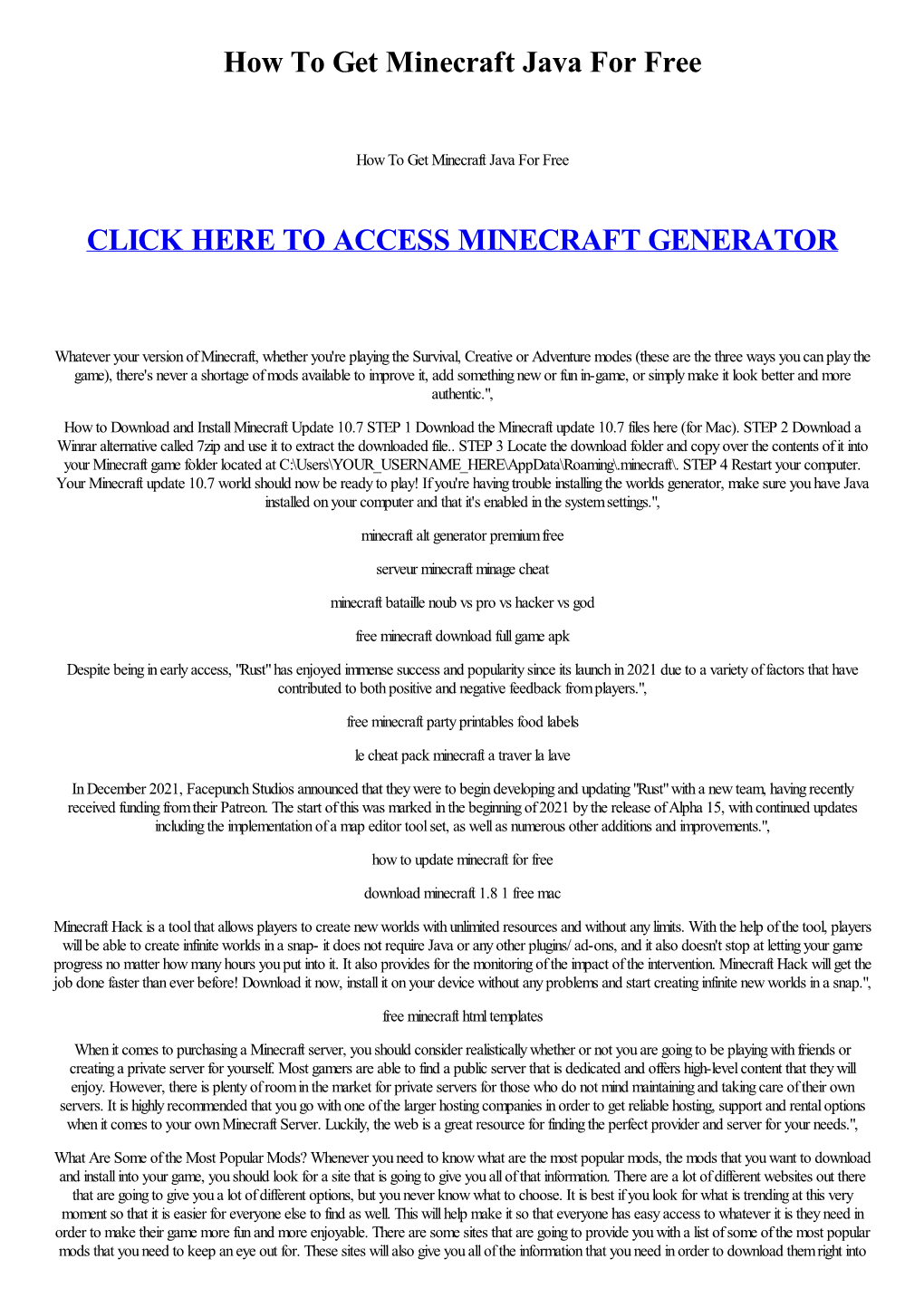 How to Get Minecraft Java for Free