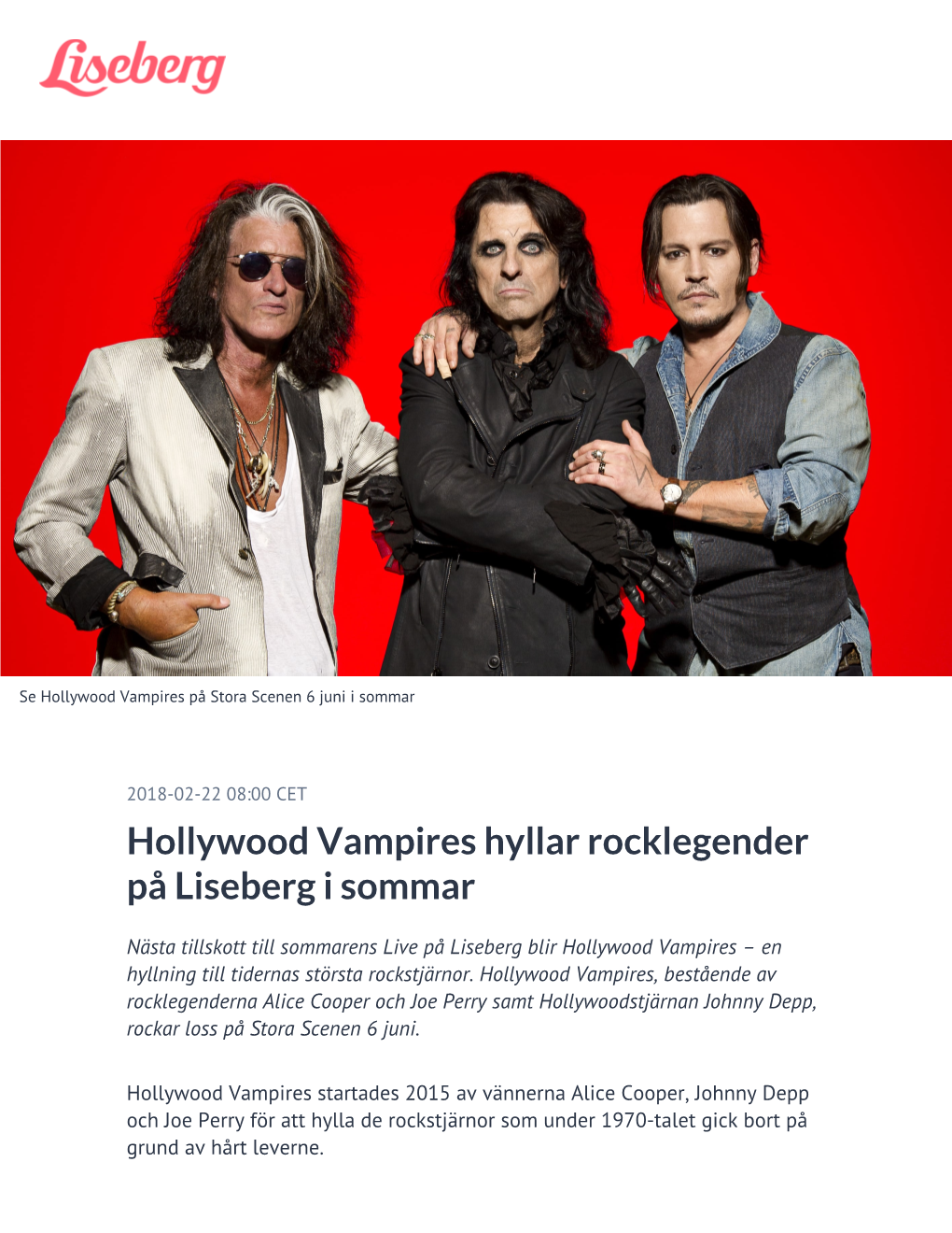 Hollywood Vampires Hyllar Rocklegender På Liseberg I Sommar