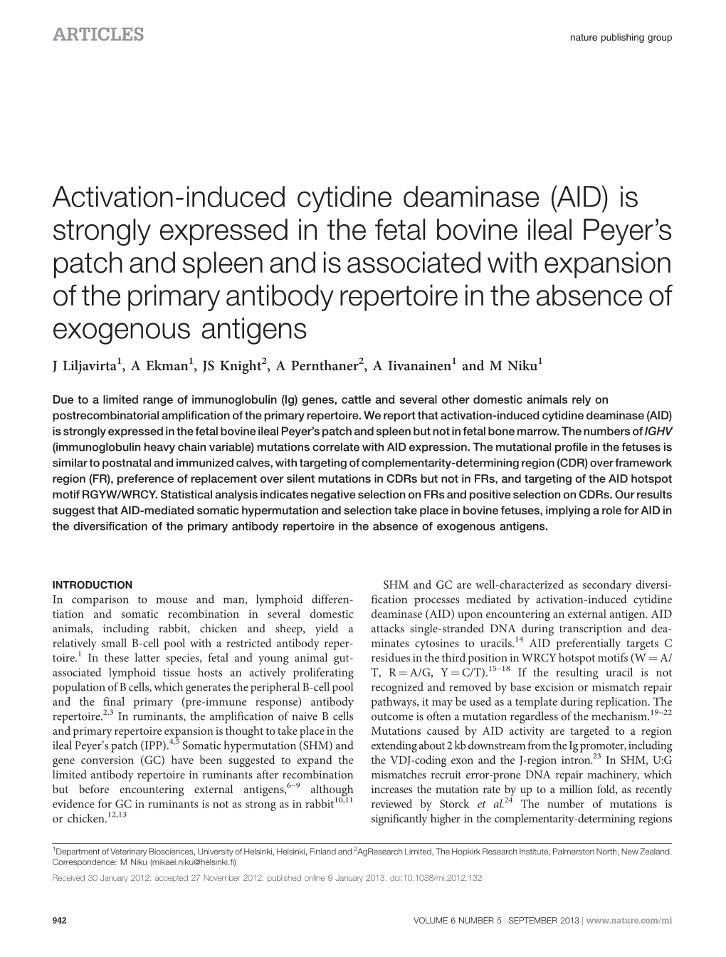 Activation-Induced Cytidine Deaminase (AID) Is