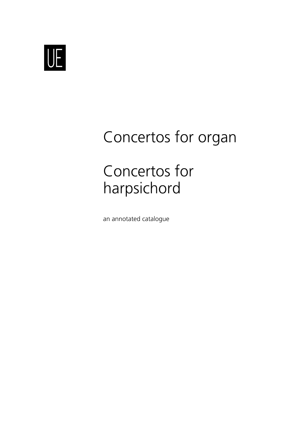 Concertos for Organ Concertos for Harpsichord