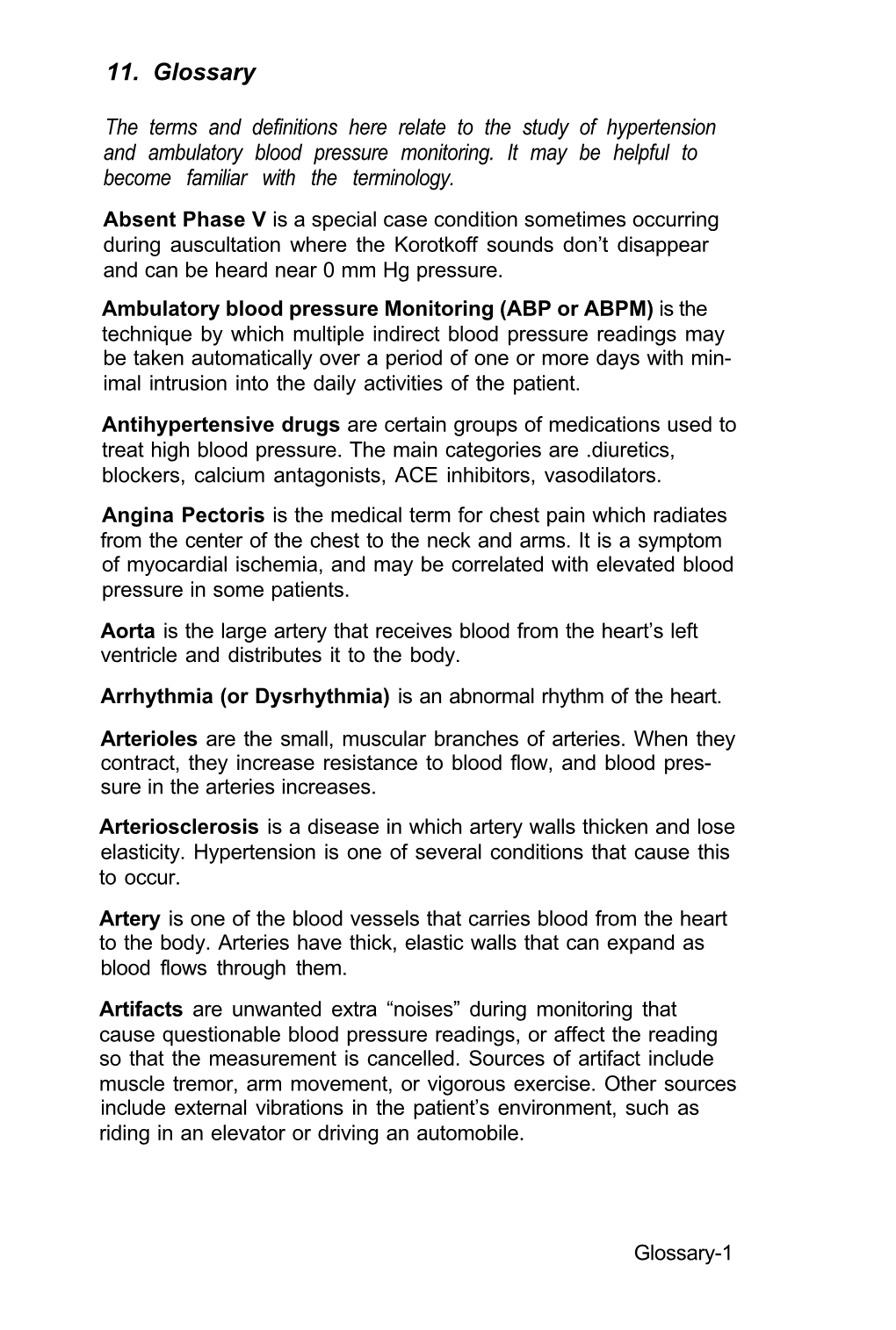 Blood Pressure Glossary