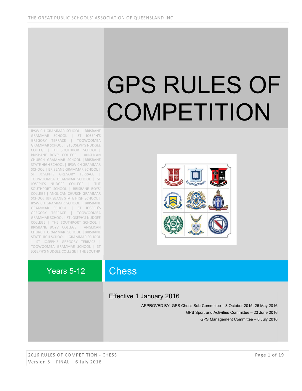 Gps Rules of Competition