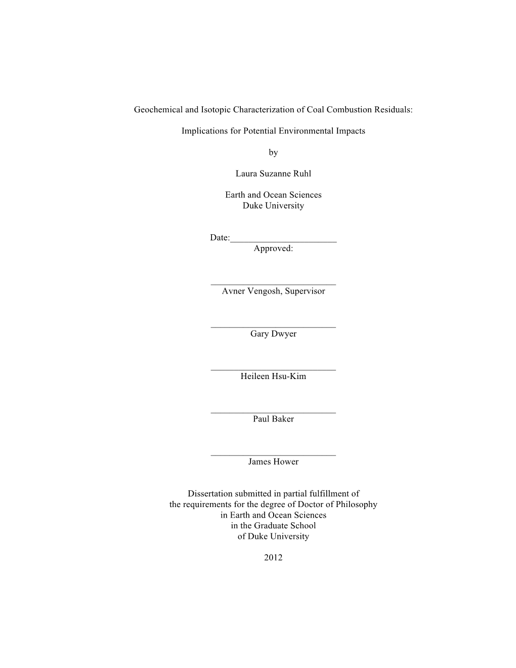 Iv Geochemical and Isotopic Characterization of Coal