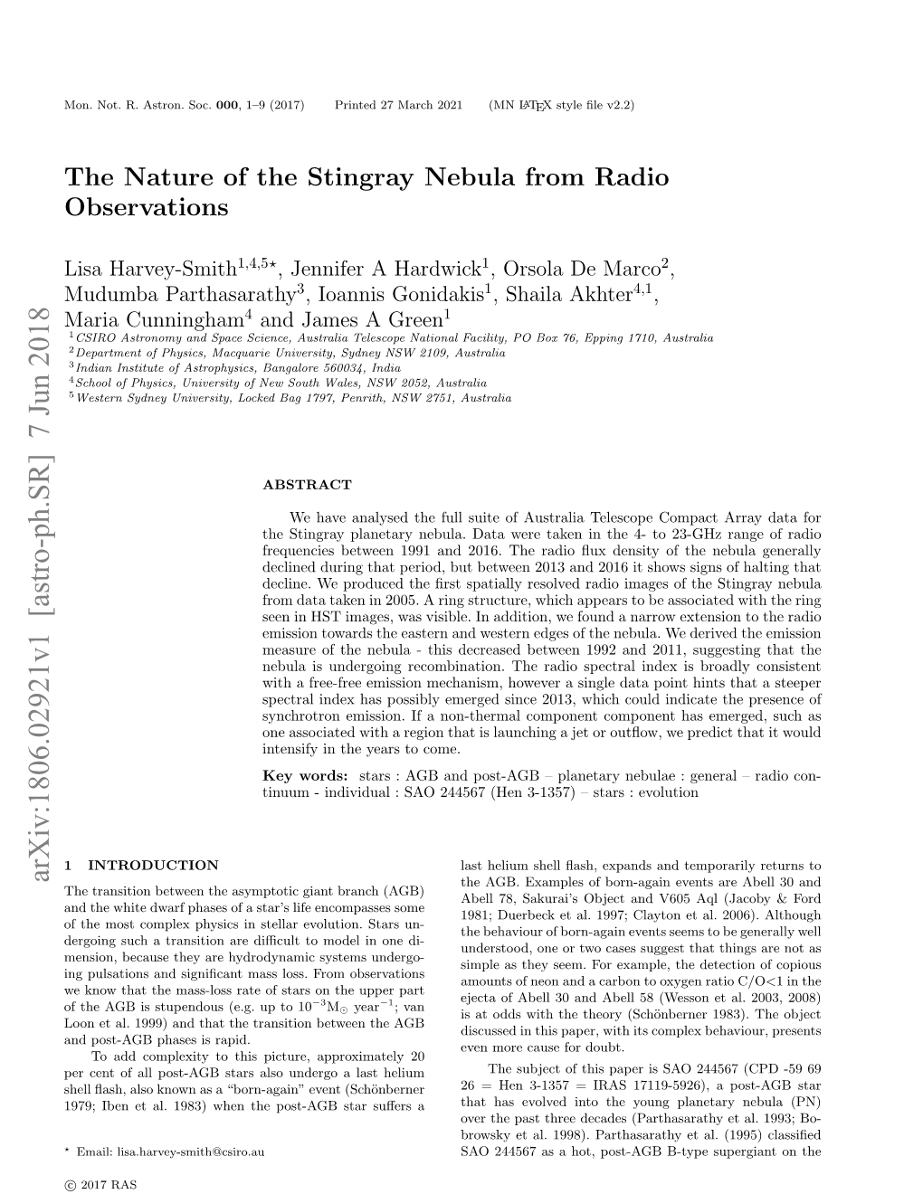 The Nature of the Stingray Nebula from Radio Observations