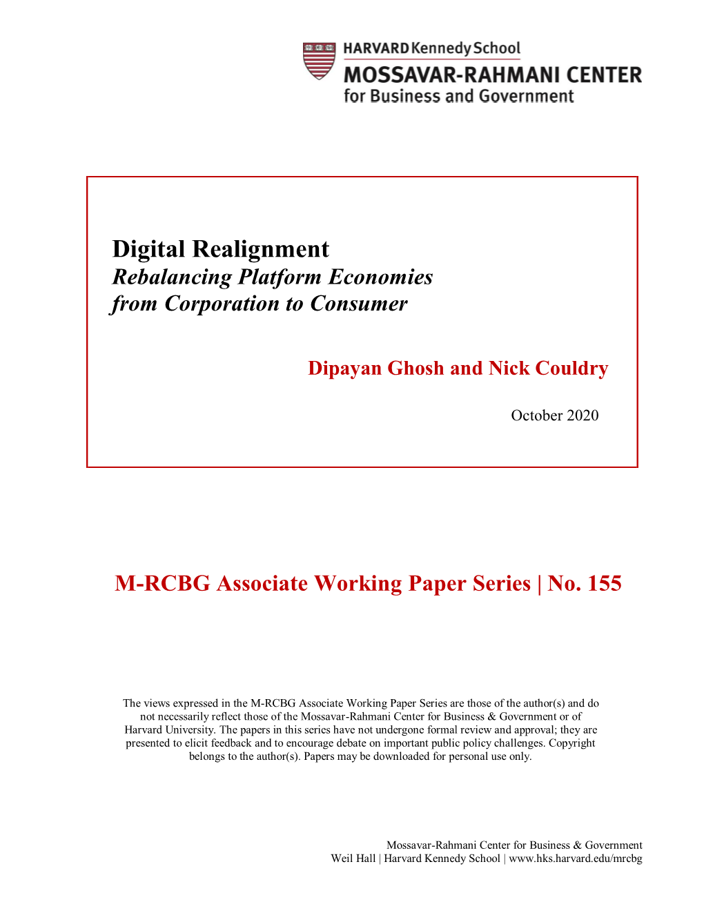 Digital Realignment Rebalancing Platform Economies from Corporation to Consumer