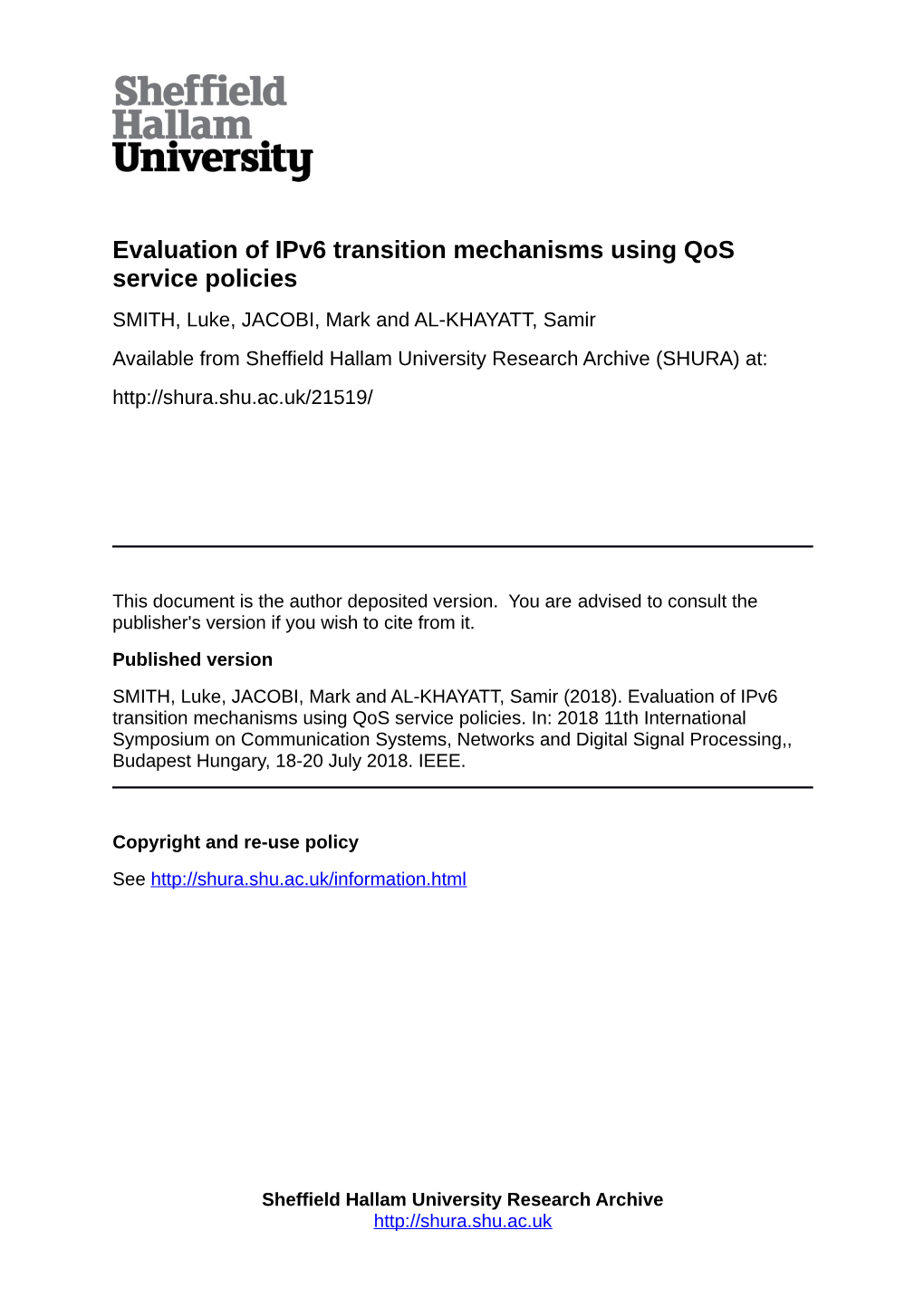 Evaluation of Ipv6 Transition Mechanisms Using Qos Service