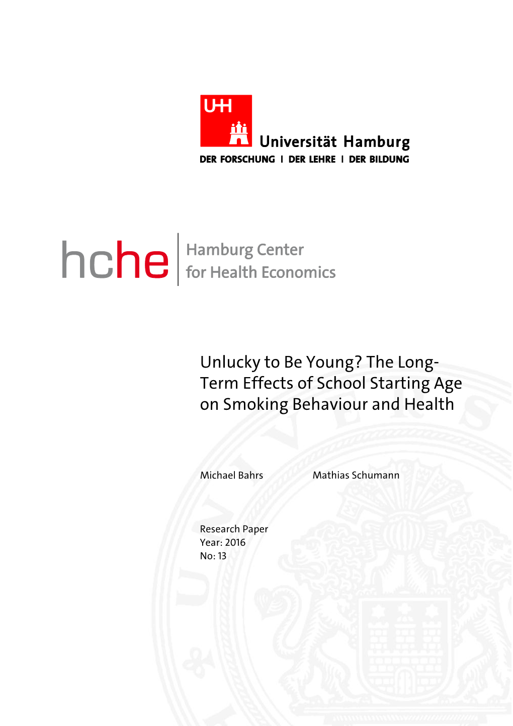 Term Effects of School Starting Age on Smoking Behaviour and Health