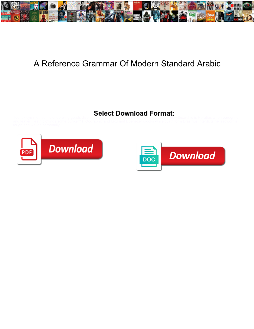 A Reference Grammar of Modern Standard Arabic