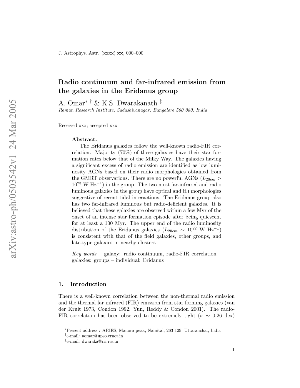 Radio Continuum and Far-Infrared Emission from the Galaxies in The