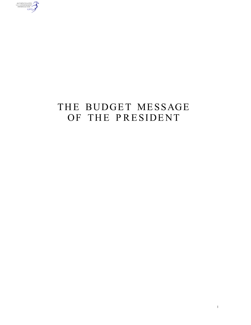 Budget of the United States Government, FY 1996, S/N 041–001–00446–7