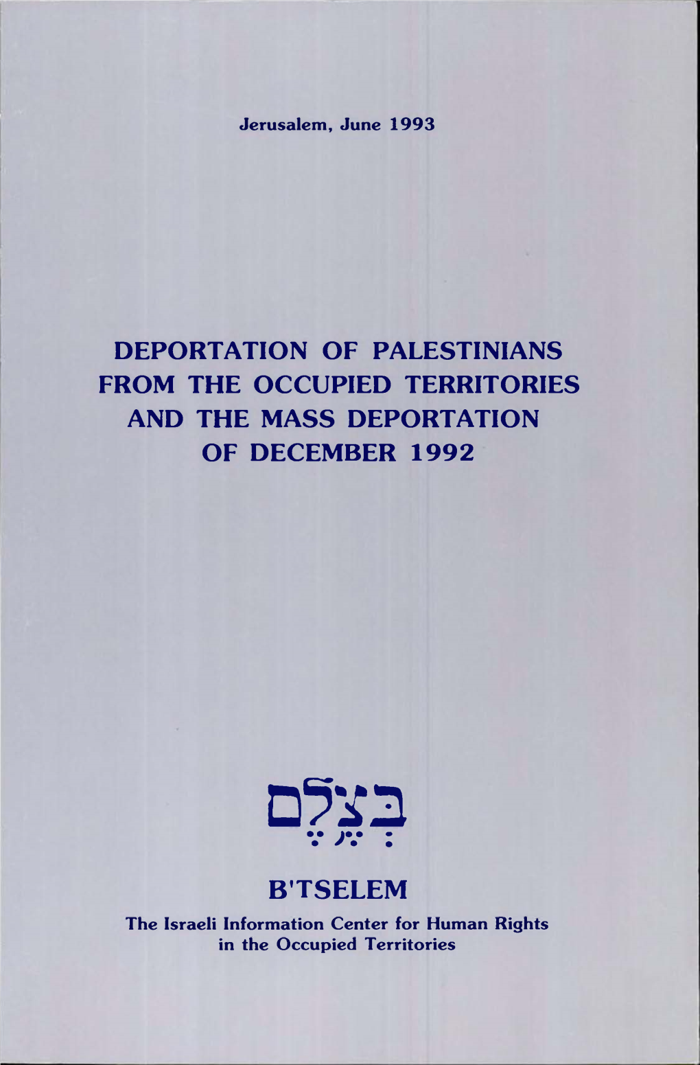 B'tselem Report: 