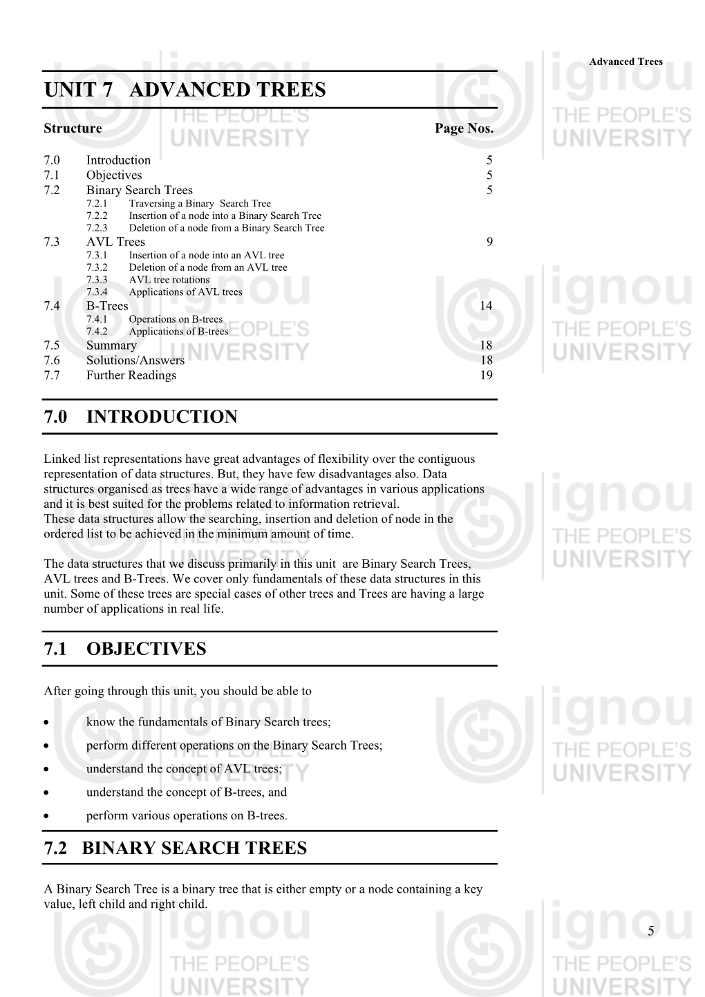 Unit 7 Advanced Trees