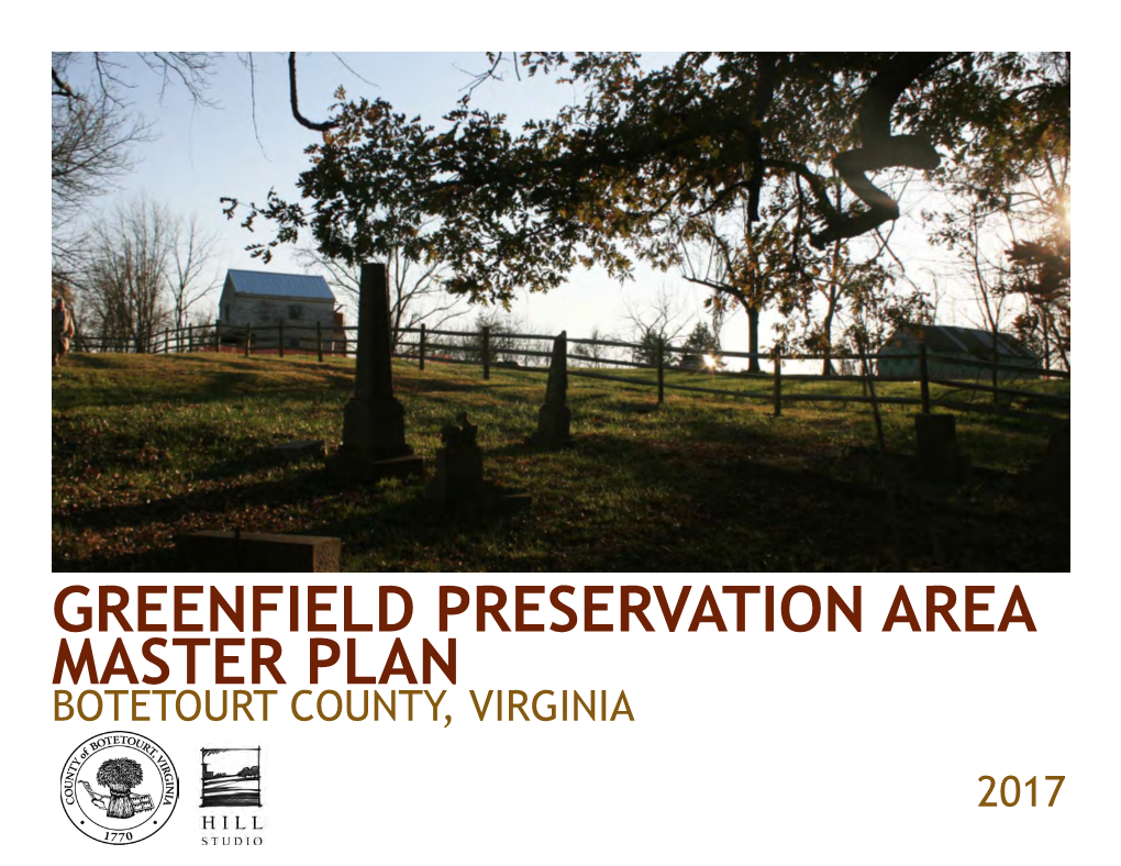 Greenfield Preservation Area Master Plan Botetourt County, Virginia