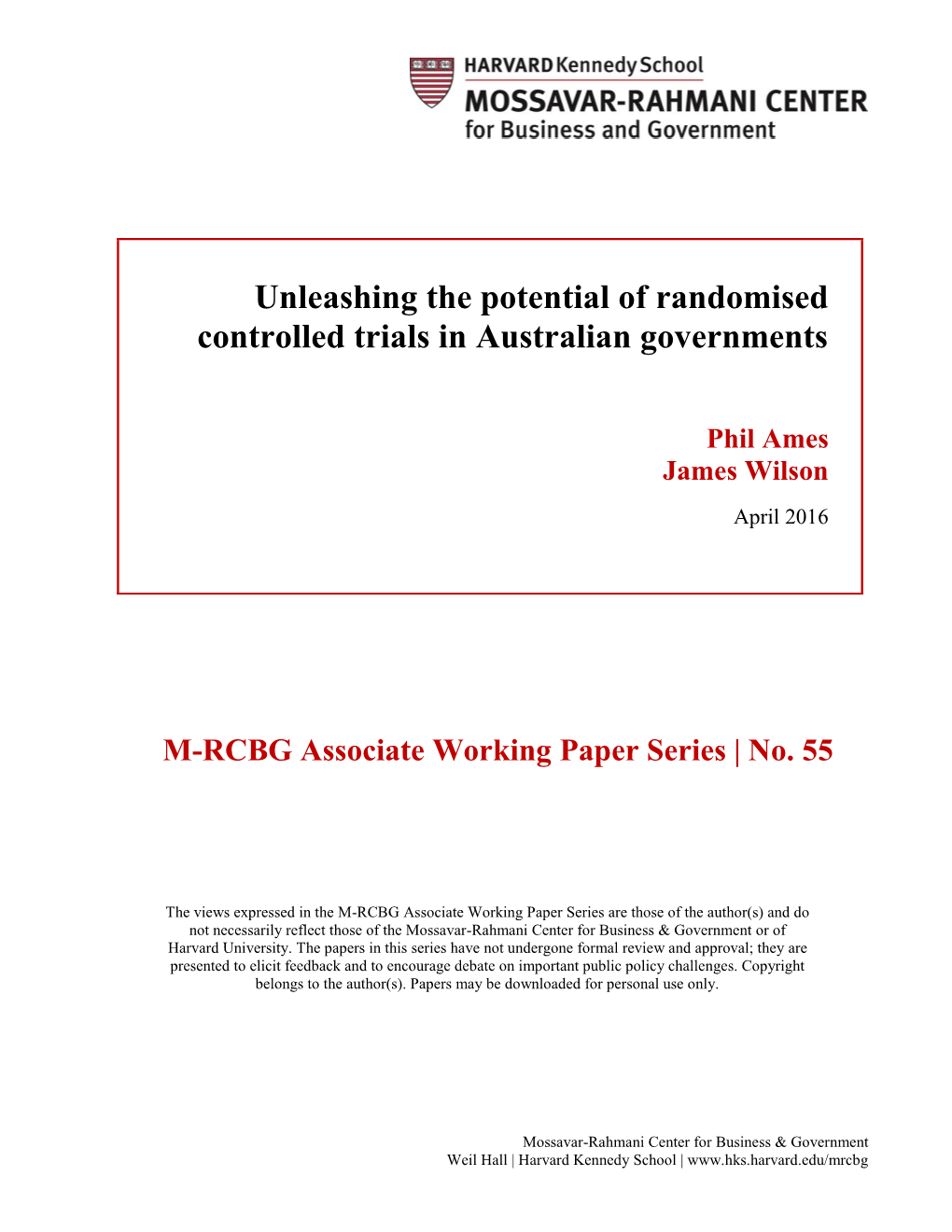 Unleashing the Potential of Randomised Controlled Trials in Australian Governments