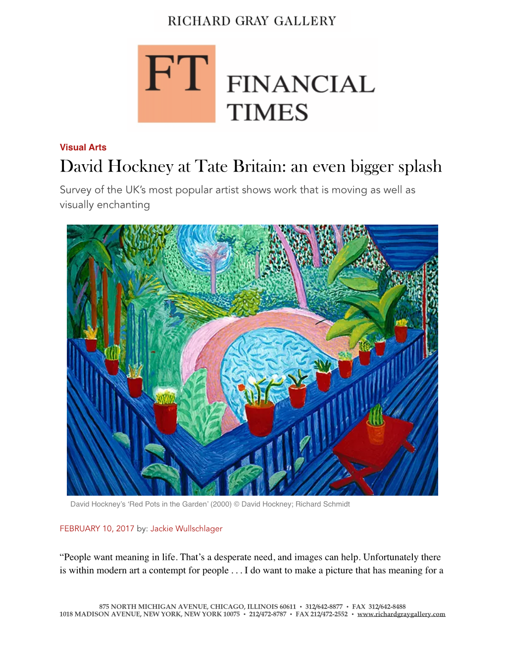 David Hockney at Tate Britain: an Even Bigger Splash Survey of the UK’S Most Popular Artist Shows Work That Is Moving As Well As Visually Enchanting