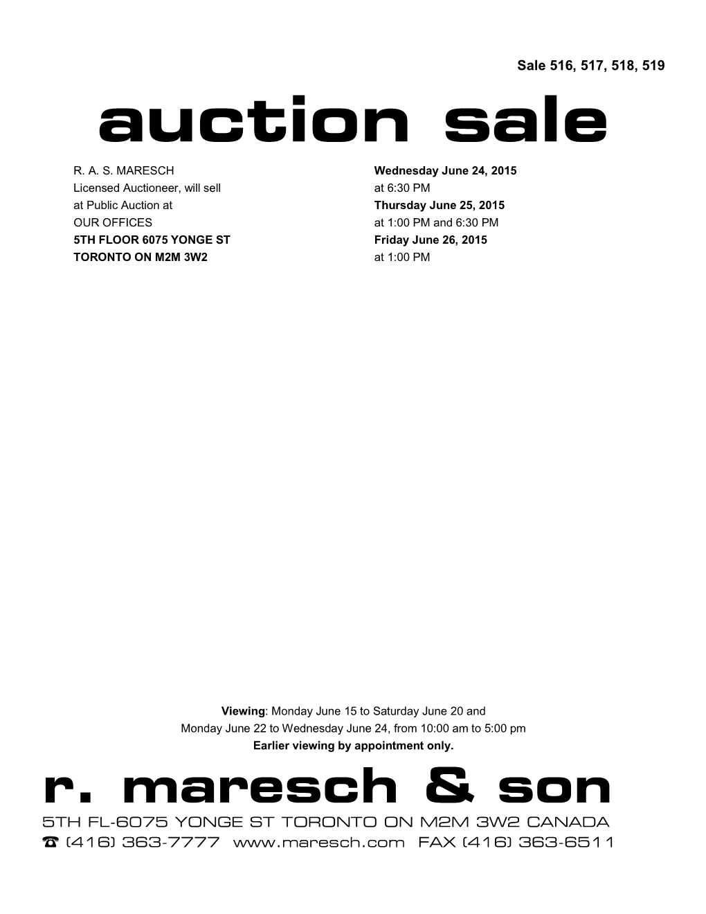 Auction Sale R