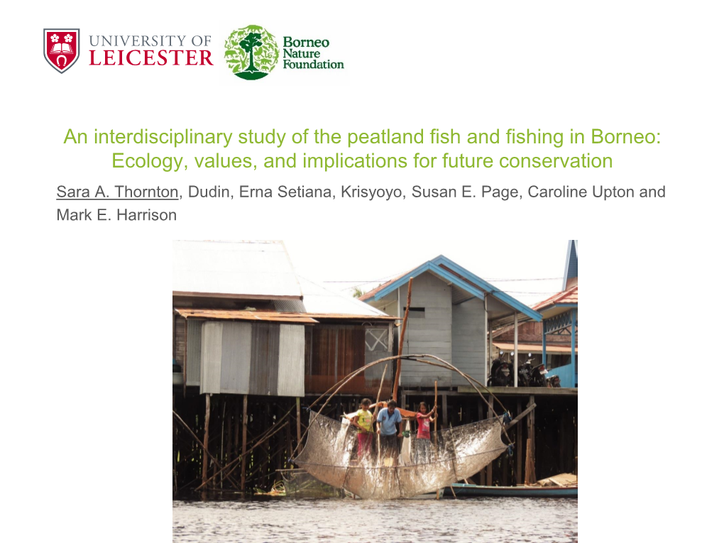 An Interdisciplinary Study of the Peatland Fish and Fishing in Borneo: Ecology, Values, and Implications for Future Conservation Sara A