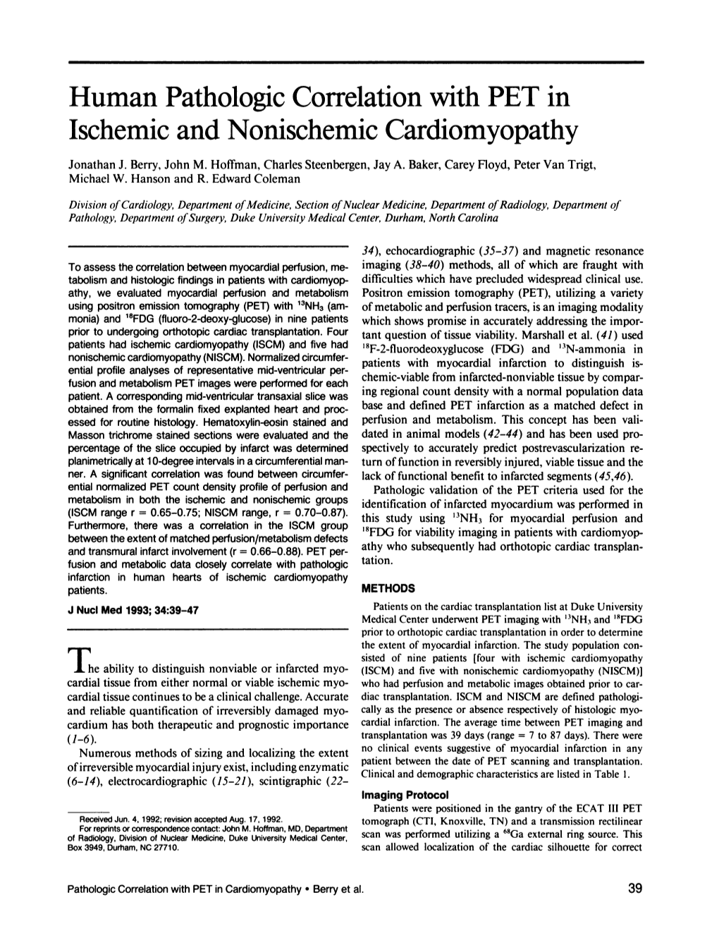 Ischemic and Nonischemic Cardiomyopathy