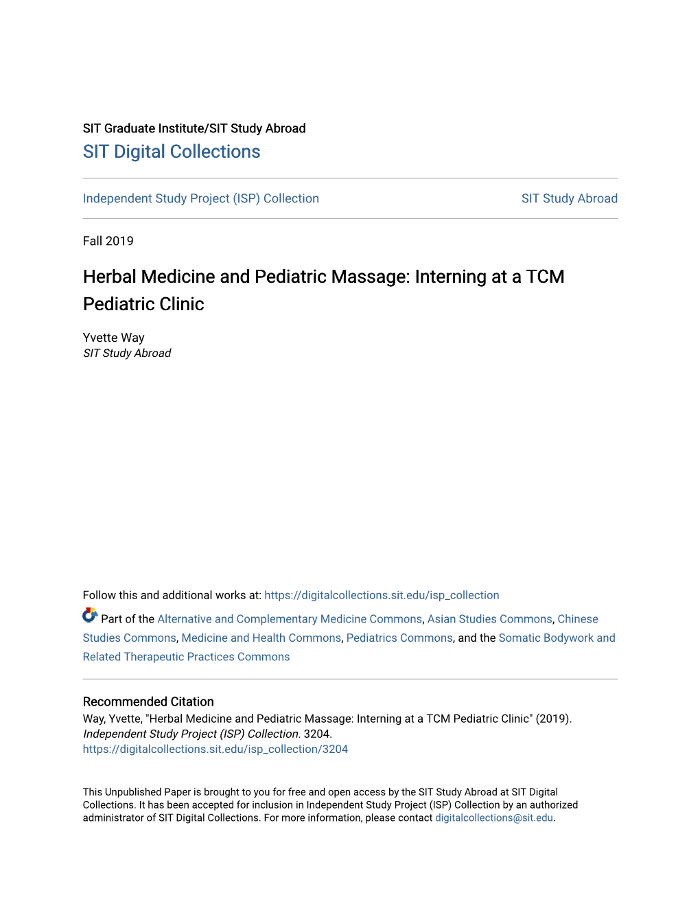 Herbal Medicine and Pediatric Massage: Interning at a TCM Pediatric Clinic