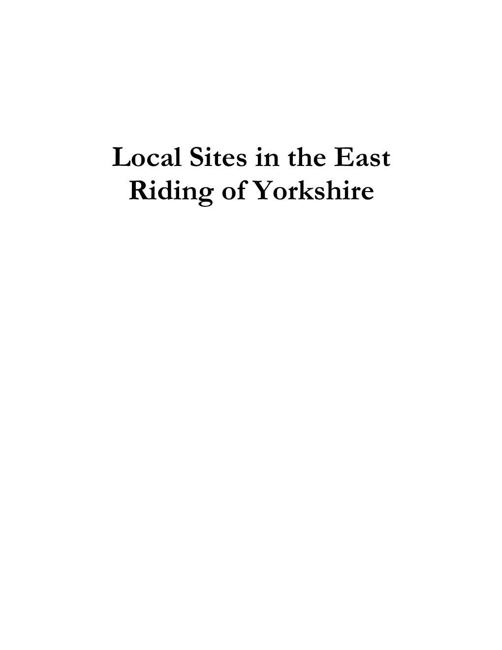 Management of the Local Sites System Part A