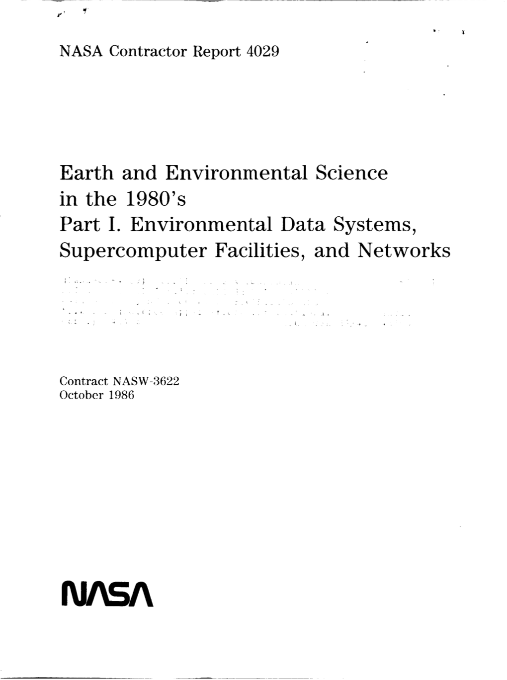 Earth and Environmental Science in the 1980S Part I. Environmental