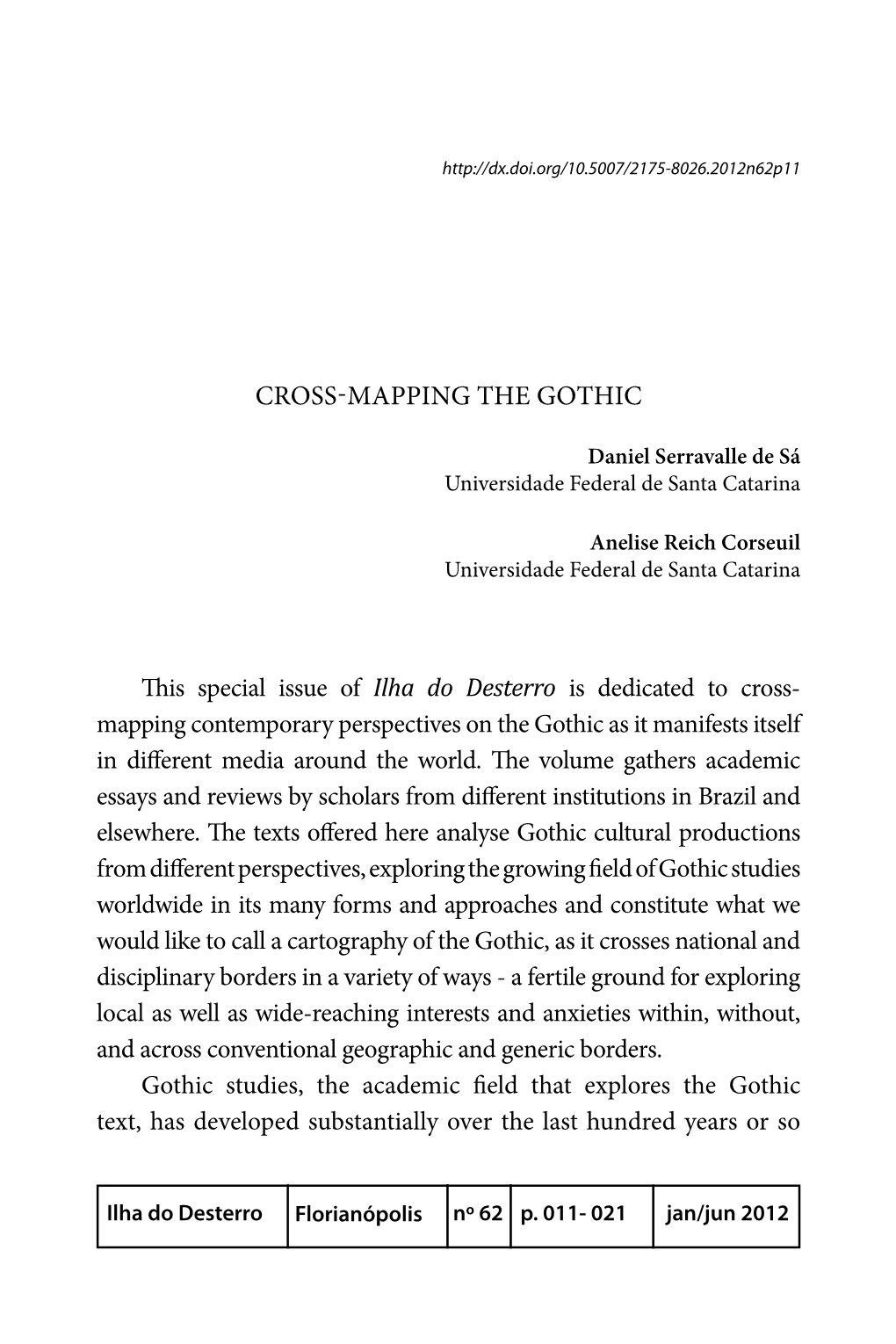 Cross-Mapping the Gothic