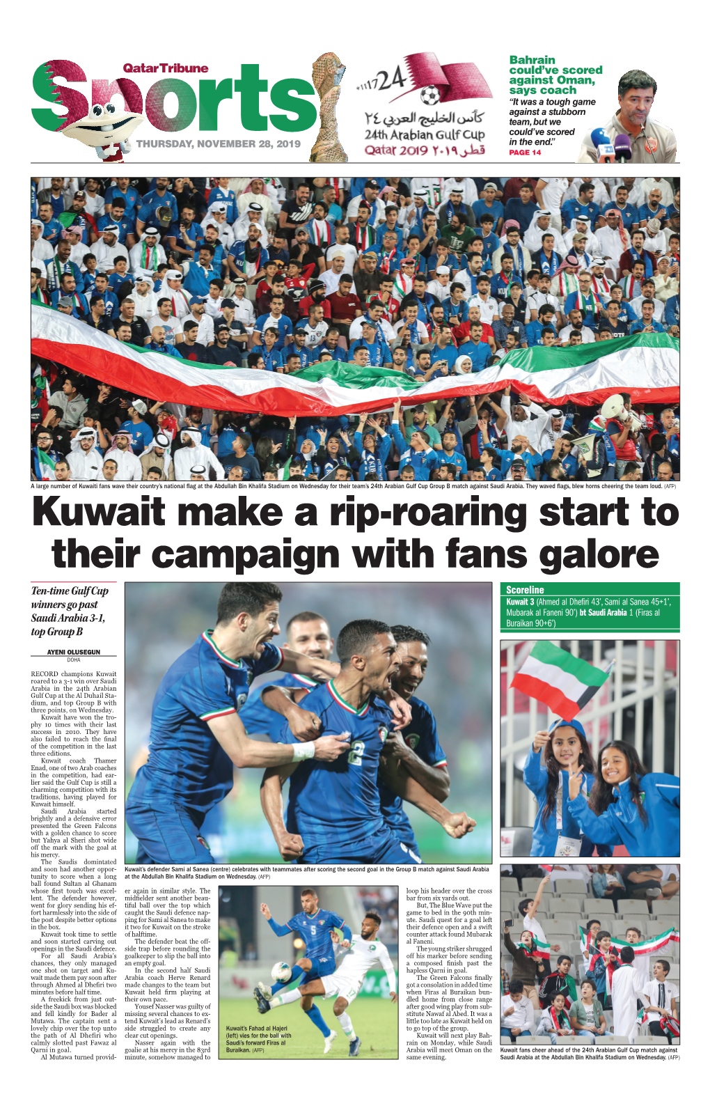 Kuwait Make a Rip-Roaring Start to Their Campaign with Fans Galore