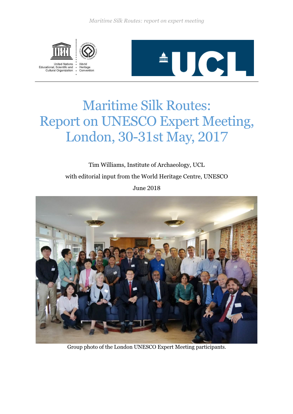 Maritime Silk Routes: Report on Expert Meeting