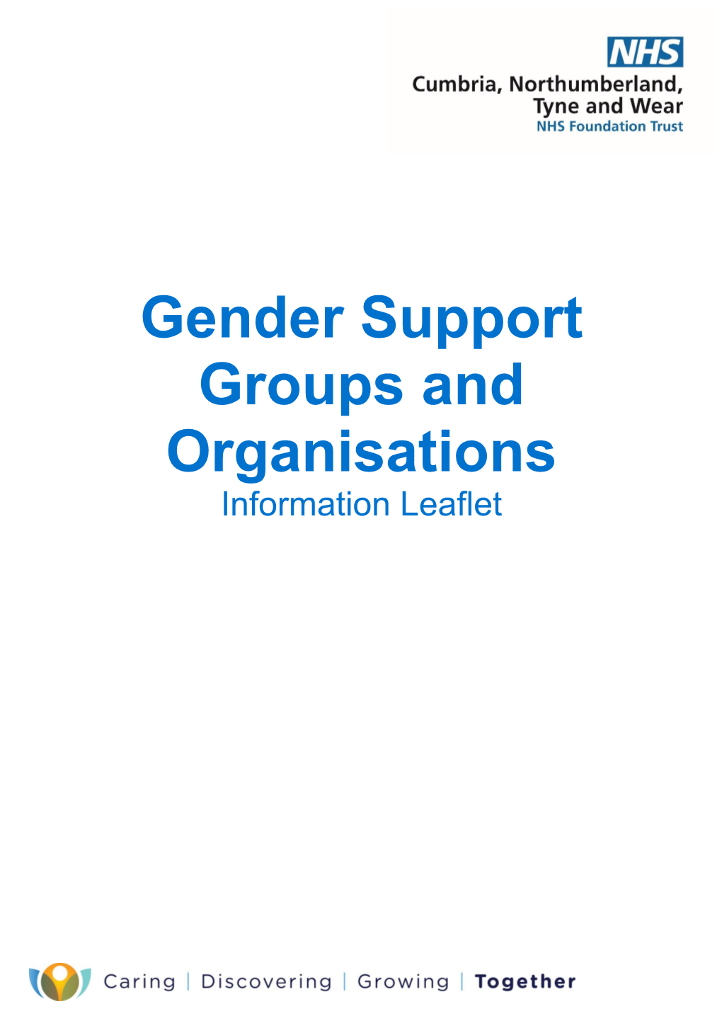 Gender Support Groups and Organisations Information Leaflet