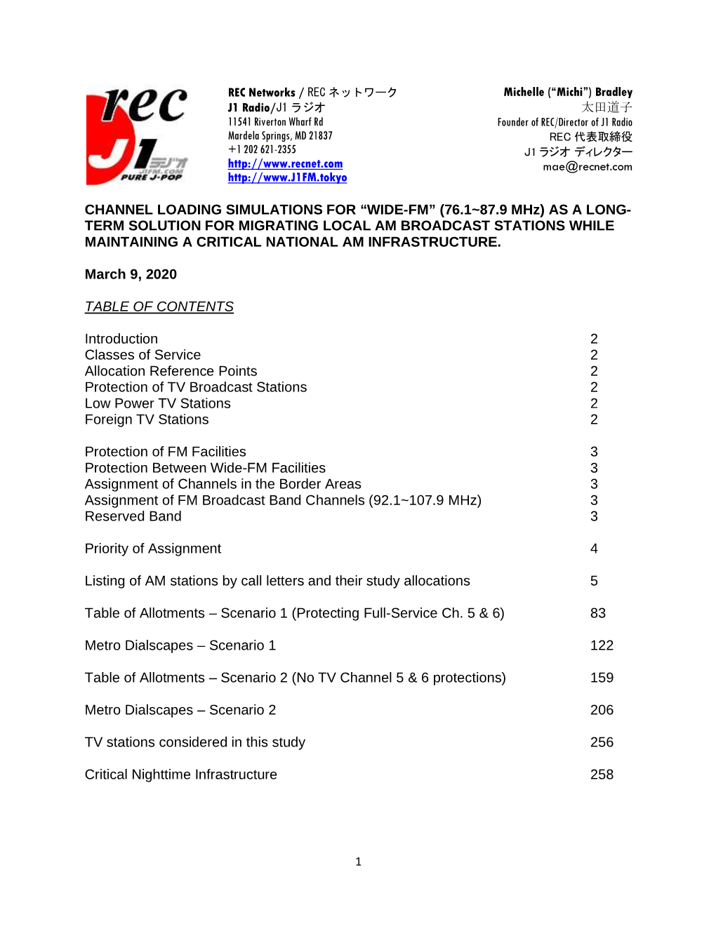 “WIDE-FM” (76.1~87.9 Mhz) AS a LONG- TERM SOLUTION for MIGRATING LOCAL AM BROADCAST STATIONS WHILE MAINTAINING a CRITICAL NATIONAL AM INFRASTRUCTURE