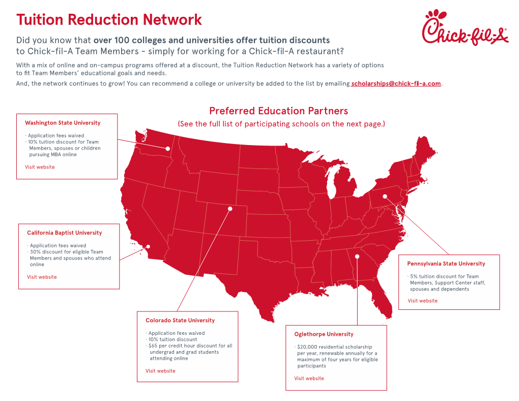 Tuition Reduction Network - Participating Schools