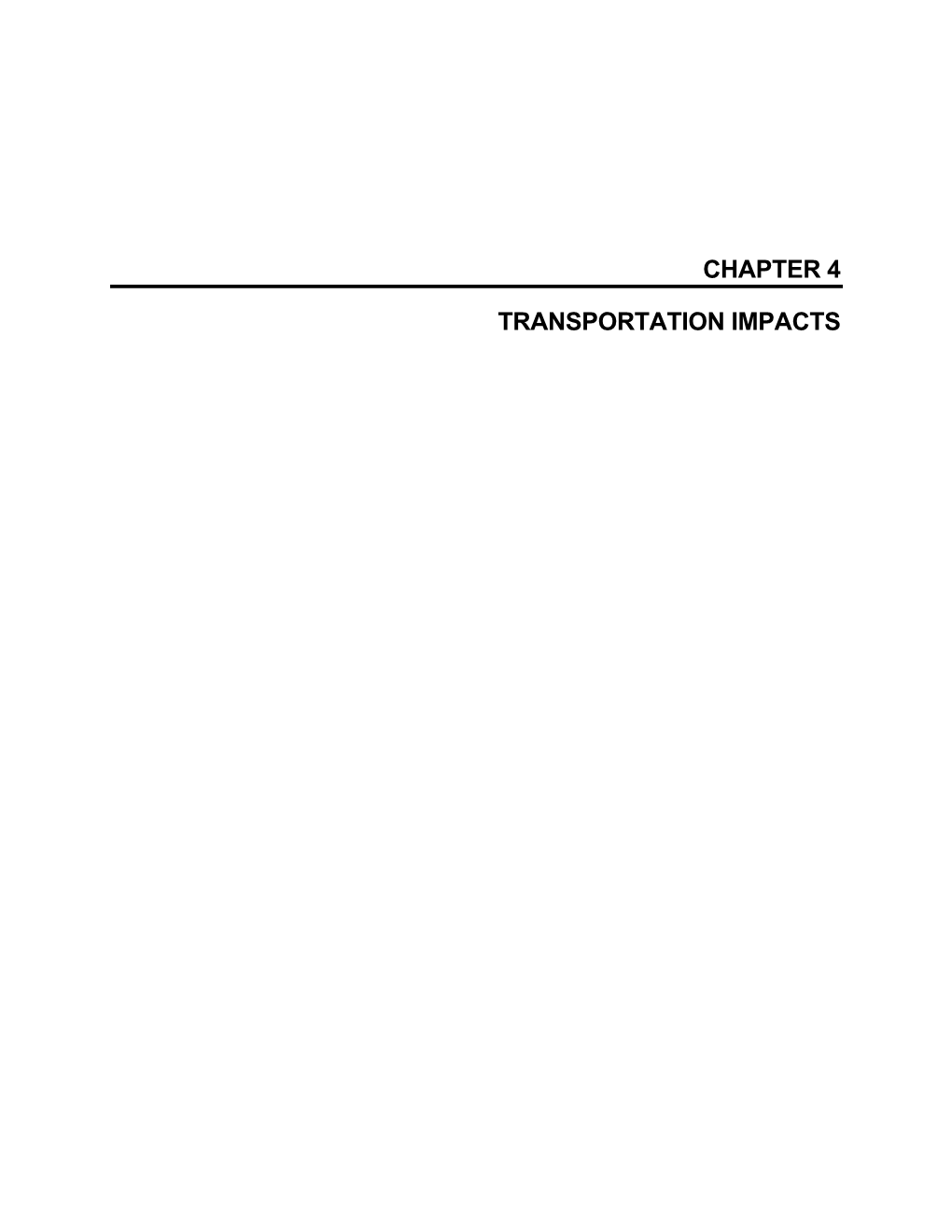 Chapter 4 Transportation Impacts
