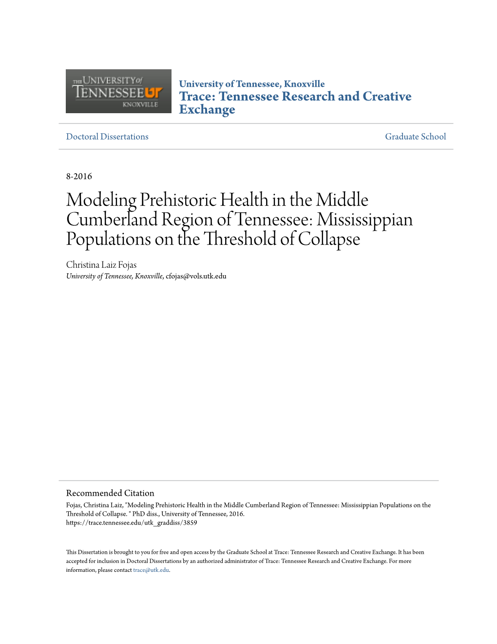 Modeling Prehistoric Health in the Middle Cumberland